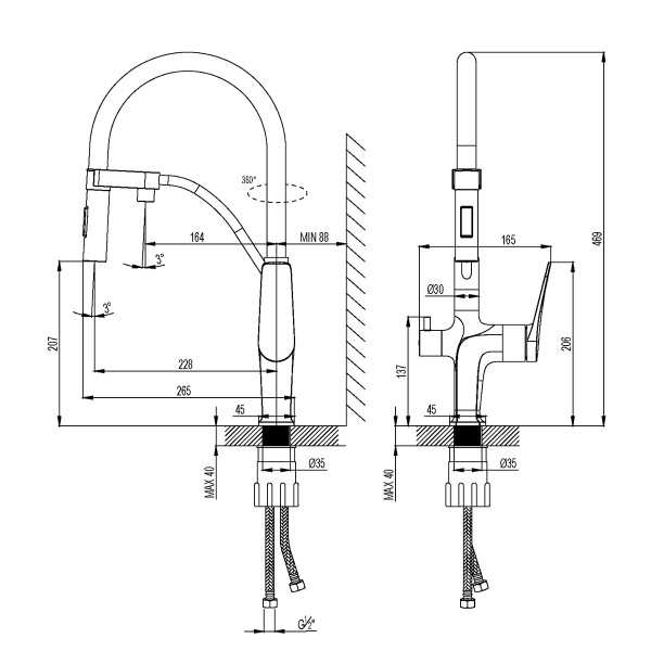 Смеситель для кухни Lemark Bronx с выводом для питьевой воды, гибкий излив белый матовый (LM3761MW) Смеситель для кухни Lemark Bronx с выводом для питьевой воды, гибкий излив белый матовый (LM3761MW)