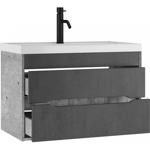 Тумба подвесная под умывальник Bazis 80 Loft В2 Бетон Домино (DL5603T)