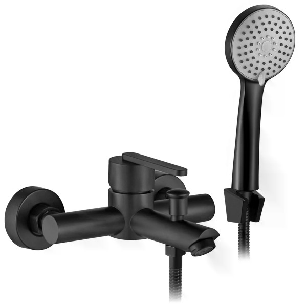 Смеситель для раковины Rea Ontario с душевым комплектом черный матовый (REA-B5512)