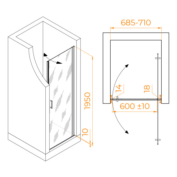 Душевая дверь RGW Leipzig 70x195 стекло прозрачное, профиль черный (351200307-14) Душевая дверь RGW Leipzig 70x195 стекло прозрачное, профиль черный (351200307-14)