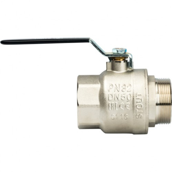 Кран 2" ВН шаровый Stout (черная ручка, полнопроходной) SVB-0003-000050