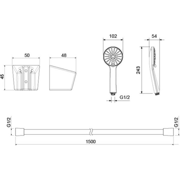Душевой гарнитур Aquatek Бетта черный матовый (AQ2032MB)