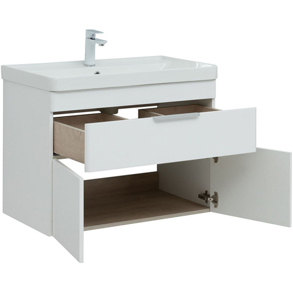 Тумба подвесная Aquanet Ирис new 815 белый глянец (1 ящик, 2 дверцы) (00310150)