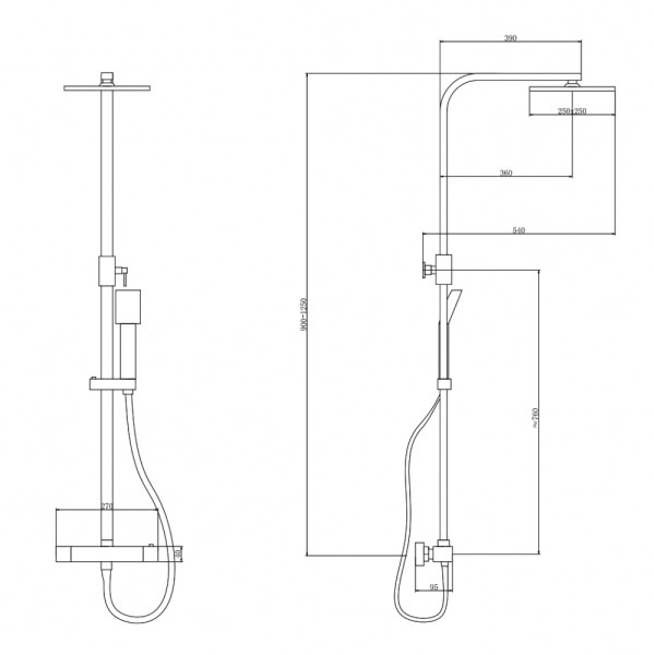 Душевая система Abber Daheim  черный матовый (AF8260B)