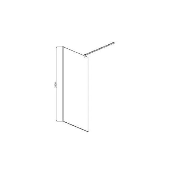 Душевое ограждение Aquatek  Walk in 110x200 профиль черный, стекло прозрачное (AQ WIW 11020BL)