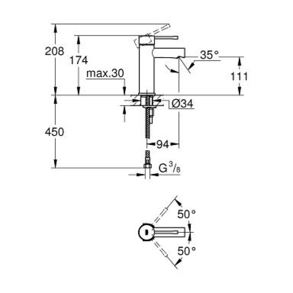 Смеситель для раковины Grohe Essence New (34294001)