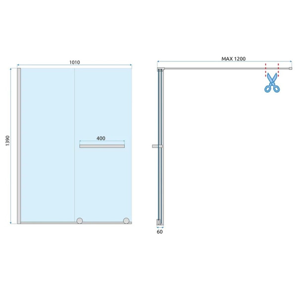 Душевая шторка для ванн Rea Fabian 100x140 стекло прозрачное, профиль золото (REA-К6526)