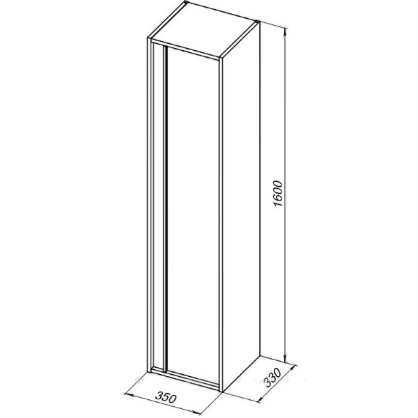 Пенал подвесной Aquanet Lino 35x33x160 белый (00253909)