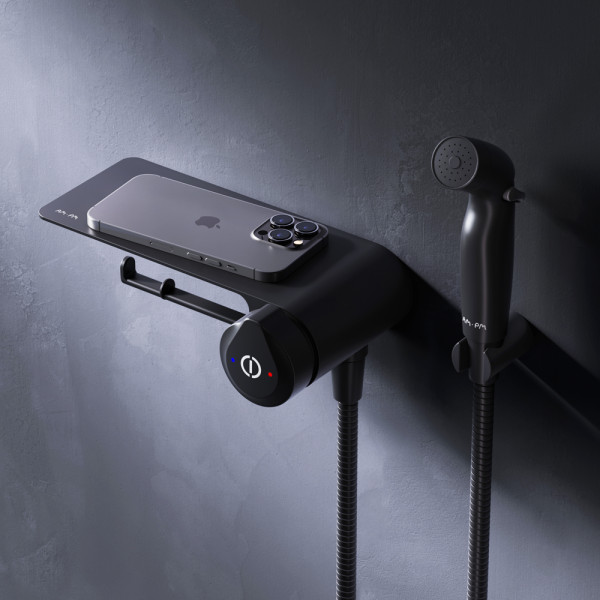 Набор гигиенический AM.PM X-Joy TouchReel со смесителем для душа с полкой, держателем туалетной (F0H85A822) Набор гигиенический AM.PM X-Joy TouchReel со смесителем для душа с полкой, держателем туалетной (F0H85A822)