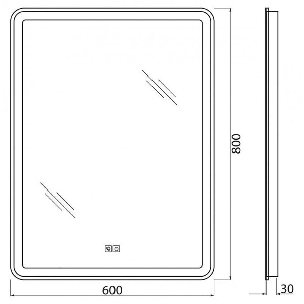 Зеркало с подсветкой BelBagno SPC-MAR 60x80 (SPC-MAR-600-800-LED-TCH-PHONE)