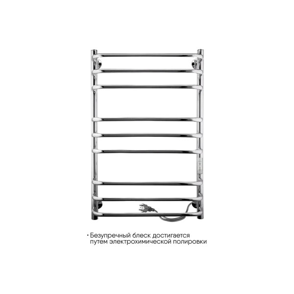 Полотенцесушитель электрический Indigo Brace Lux 800x500 таймер, унив.подкл.RxL, Полиров. (LCBLE80-50Rt)
