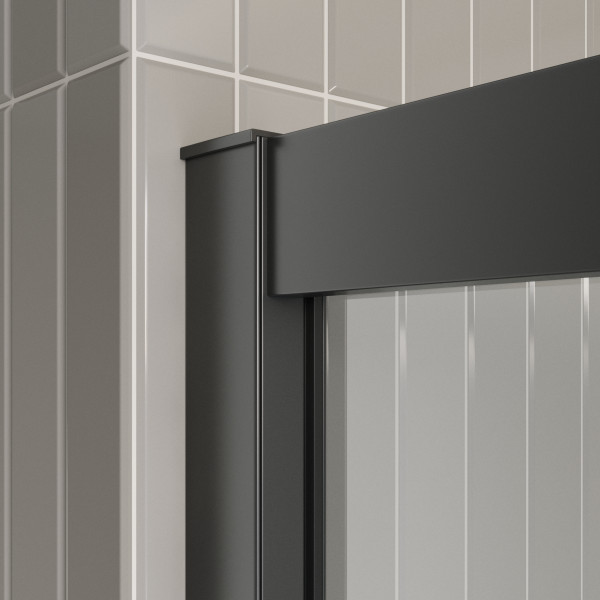 Душевой уголок BelBagno Luce 90x90x195 стекло прозрачное, профиль черный матовый (LUCE-A-2-90-C-NERO)