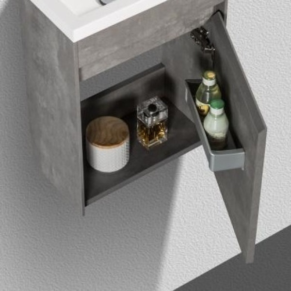 Тумба подвесная с дверкой BelBagno Pietra Mini 46-R Stucco Cemento (PIETRA MINI-460-1A-SO-SCM-R)