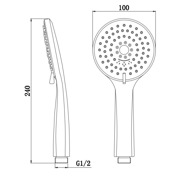Душевая лейка Belbagno ABS-пластик, хром (BB-D1C5)