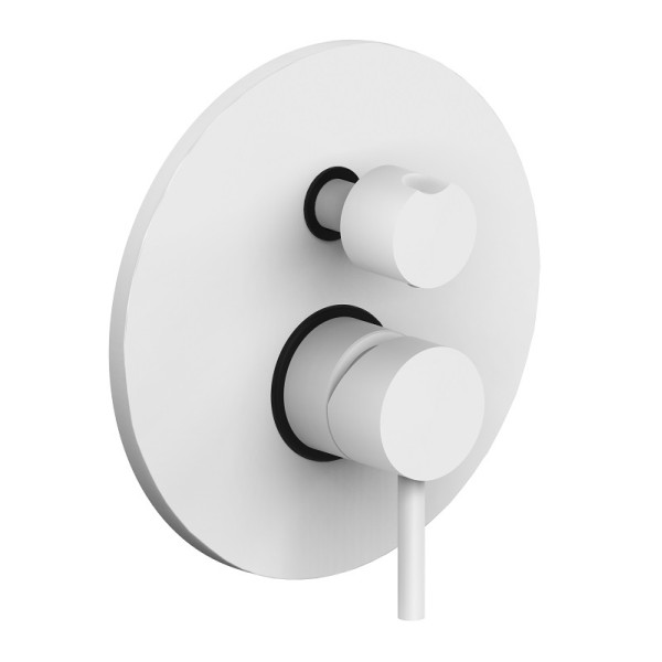 Смеситель для ванны и душа Paffoni Light с внутренней частью, белый (LIG018BO)