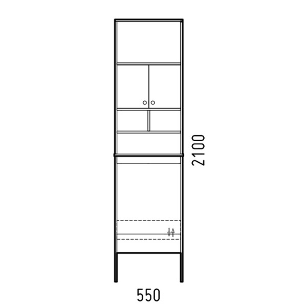 Стеллаж Melodia Универсал полки и дверцы 55 белый (MFR80057WT)