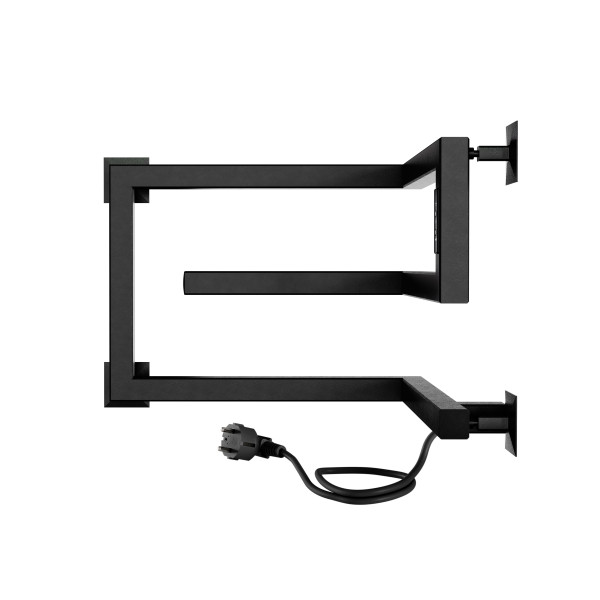 Полотенцесушитель электрический Indigo Korfu 300x400x400 таймер, скрыт.провод справа, Черный муар, угловой (DGK30-40-40BRRt)