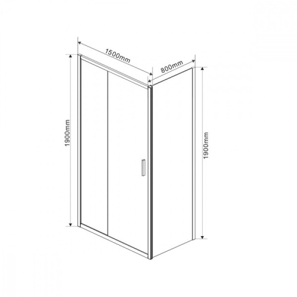 Душевой уголок Vincea Garda 1500х800х1900 стекло прозрачное, профиль хром (VSR-1G8015CL)
