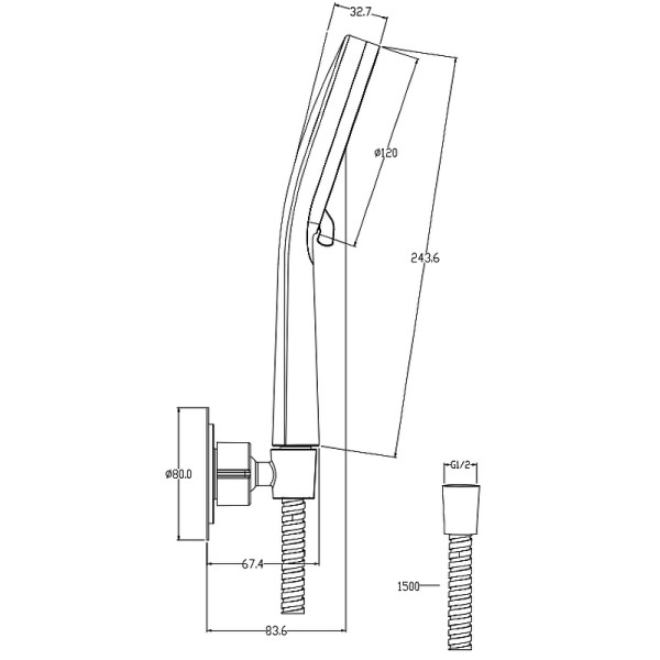 Душевой гарнитур Cersanit Ferro хром (64086)