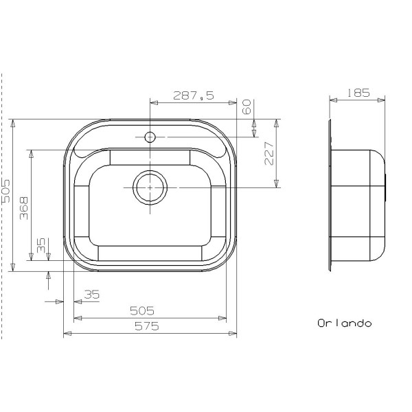 Мойка для кухни врезная Reginox Orlando R 575х505 Lux