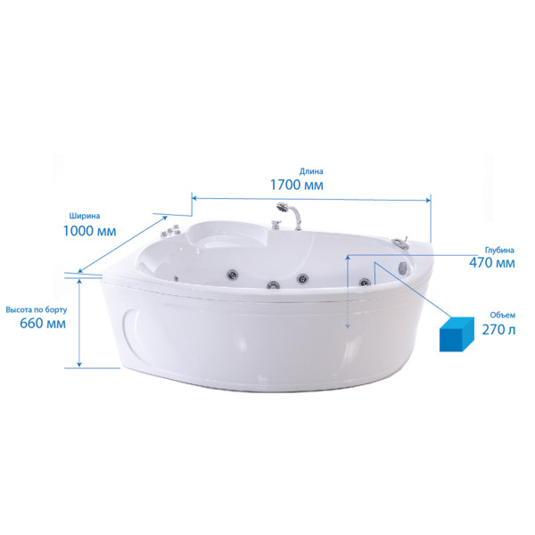 Ванна акриловая Triton Изабель 170х100 R Ванна акриловая Triton Изабель 170х100 R