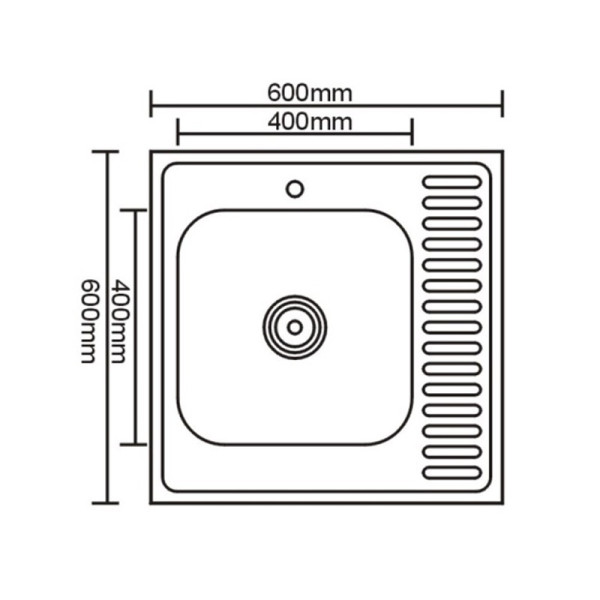 Мойка накладная Sinklight 60x60 R 0.6/16 выпуск хром глянцевый (00-00000764) Мойка накладная Sinklight 60x60 R 0.6/16 выпуск хром глянцевый (00-00000764)