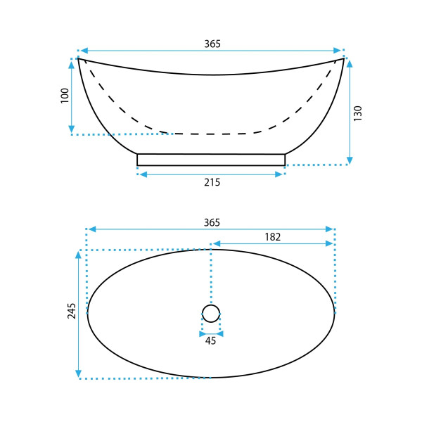Раковина накладная REA Kate 36,5x24,5x13 белая (REA-U6803)