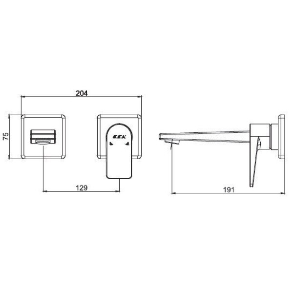 Смеситель для раковины E.C.A. Dalia внешняя часть хром (102167612EX-KK)