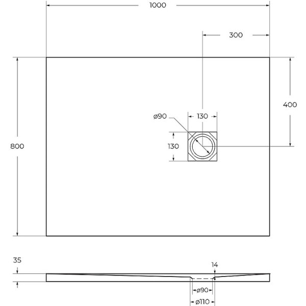 Душевой поддон BelBagno Uno 100x80x3,5 белый (TRAY-MR-UNO-AH-10/80-3,5-W-CR)