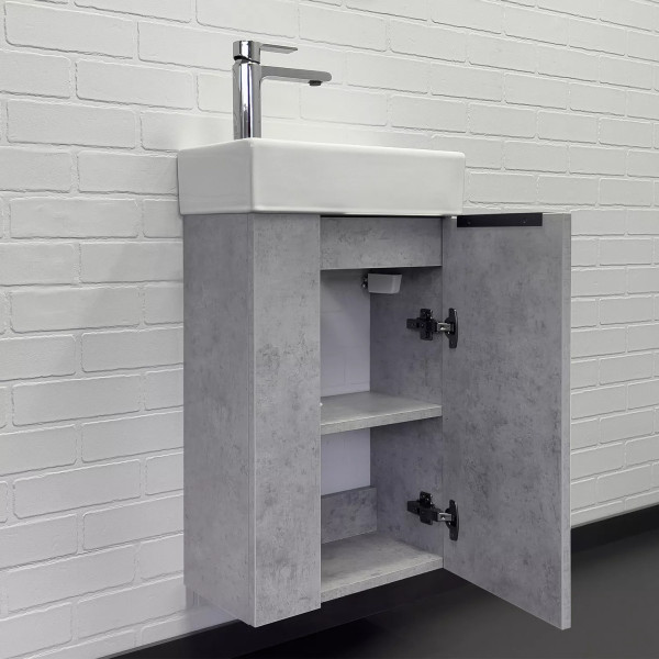 Тумба подвесная с раковиной Comforty Асти 400x220x700 дуб светлый (00-00013669)