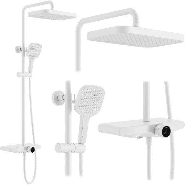 Душевая система на три режима Rea Bari White mat (REA-P0895)