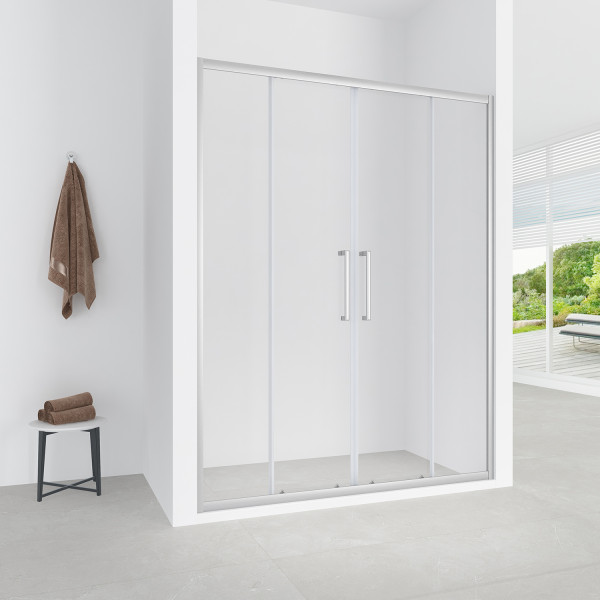 Дверь душевая Loranto 170x190 стекло прозрачное, профиль сатин (CS-AB04S-170)