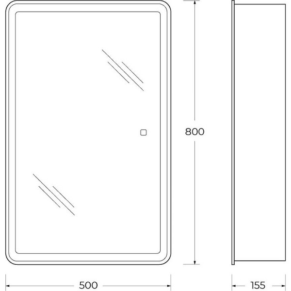 Шкаф зеркальный BelBagno Marino 50x80 (SPC-MAR-50/80-1A-LED-TCH)