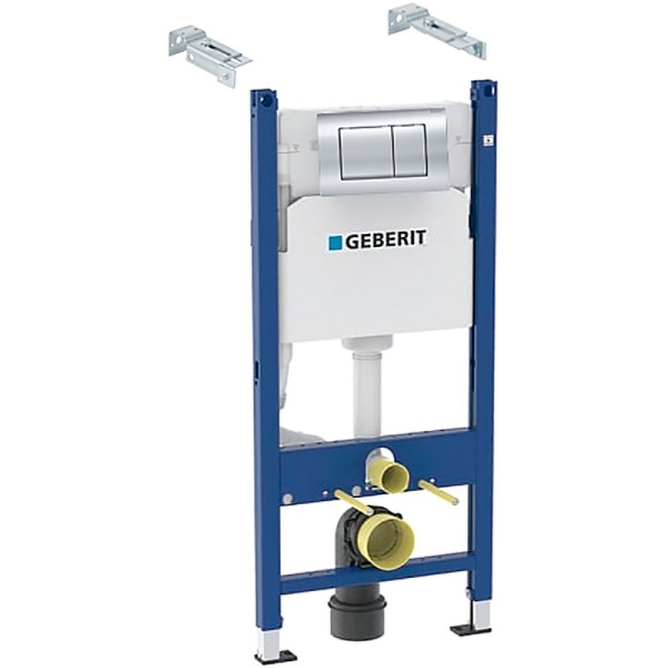 Инсталляция Geberit Duofix для подвесного унитаза с бачком Delta 12 см, смывная клавиша Delta30, крепёж к стене, хром (458.163.21.1) Инсталляция Geberit Duofix для подвесного унитаза с бачком Delta 12 см, смывная клавиша Delta30, крепёж к стене, хром (458.163.21.1)