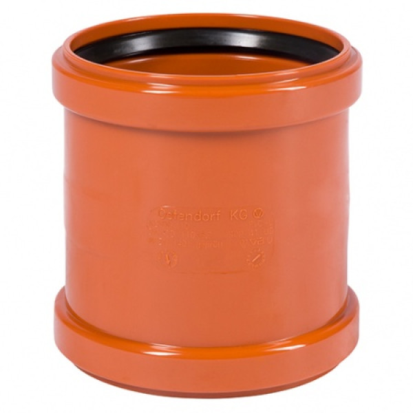 Муфта Ostendorf KGMM DN 110 двойная с упором для наружной канализации (220510) Муфта Ostendorf KGMM DN 110 двойная с упором для наружной канализации (220510)