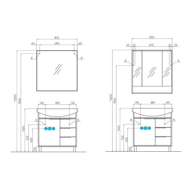 Шкаф зеркальный Aquaton Рико 80 Белый/Ясень фабрик (1A215302RIB90) Шкаф зеркальный Aquaton Рико 80 Белый/Ясень фабрик (1A215302RIB90)