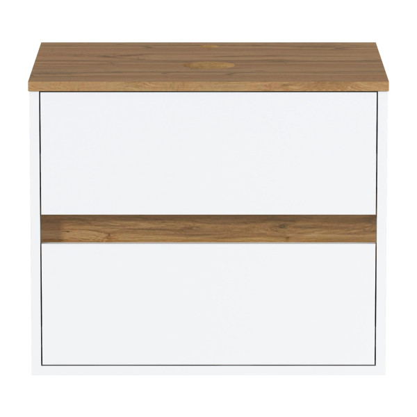 Тумба подвесная 1Marka Veil 600x500x500 белый/дуб ватан (Ц0000035552)