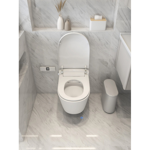 Унитаз-биде подвесной электронный Abber Bequem белый (AC1121S)