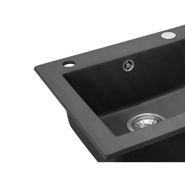 Мойка для кухни Rea west black metalic гранит 48,5x44x17 черная металлик (ZLE-00121)
