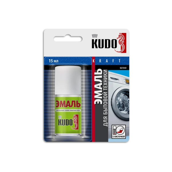 Эмаль для ванн и керамики ремонтная с кисточкой KUDO 15 мл. (белая) (KU-7K1301) Эмаль для ванн и керамики ремонтная с кисточкой KUDO 15 мл. (белая) (KU-7K1301)