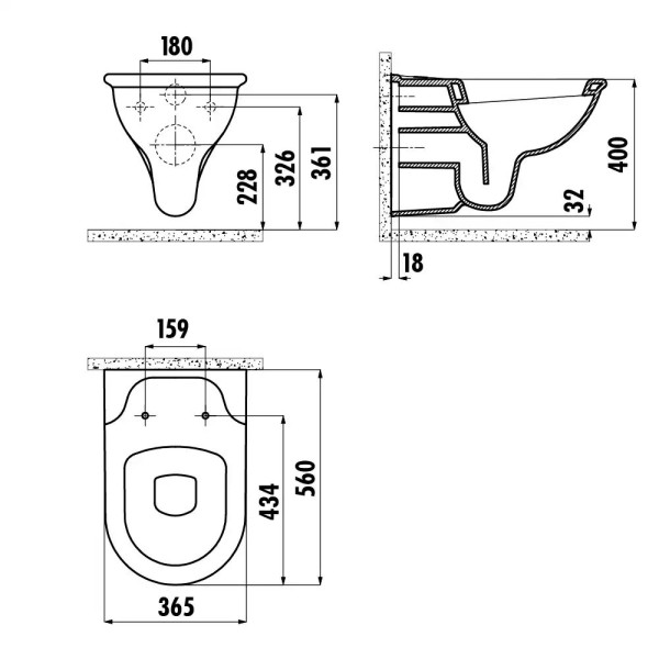 Унитаз подвесной Creavit Selin 36,5x56x36,8 белый (SL320-11CB00E-0000)