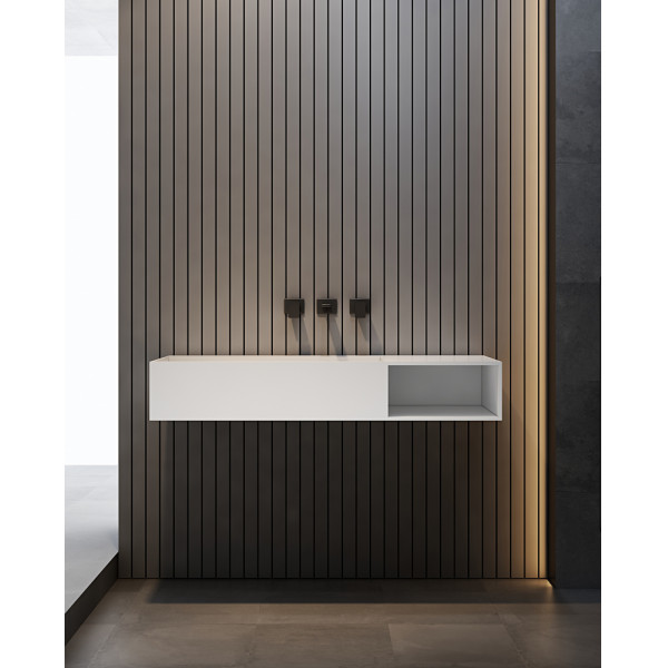 Тумба-раковина подвесная Abber Stein 200x1000x460 белая матовая (AS2640-1.0 R)