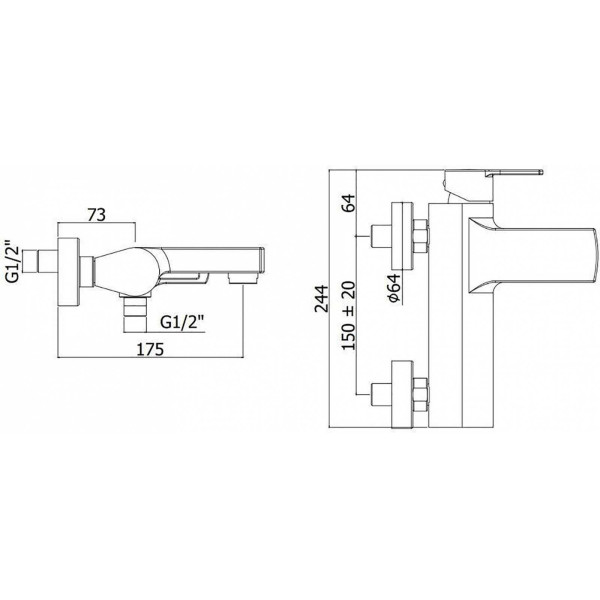 Смеситель для ванны и душа Paffoni Ringo белый (RIN022BO)