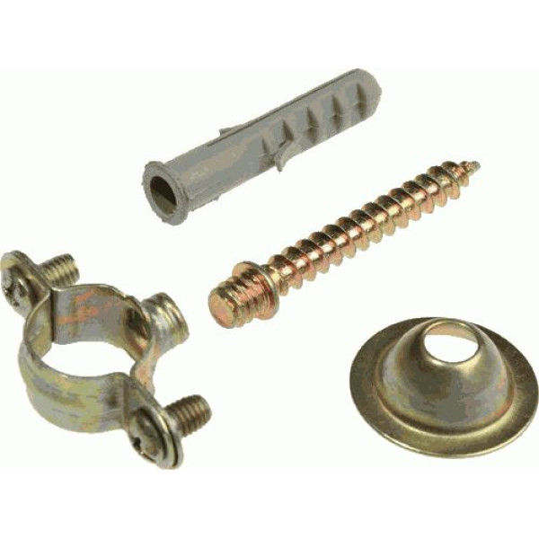 Кронштейн для трубы с дюбелем и шурупом 12 мм. TeRma (оцинк. сталь) (24058) Кронштейн для трубы с дюбелем и шурупом 12 мм. TeRma (оцинк. сталь) (24058)