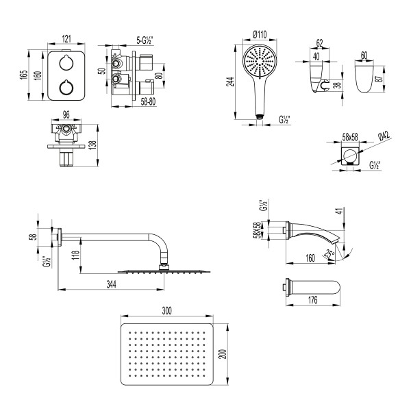 Смеситель для ванны и душа Lemark Bronx встраиваемый хром (LM3742BL)