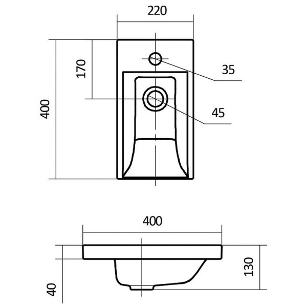 Раковина встраиваемая Santek Миранда 40 (1WH302500)