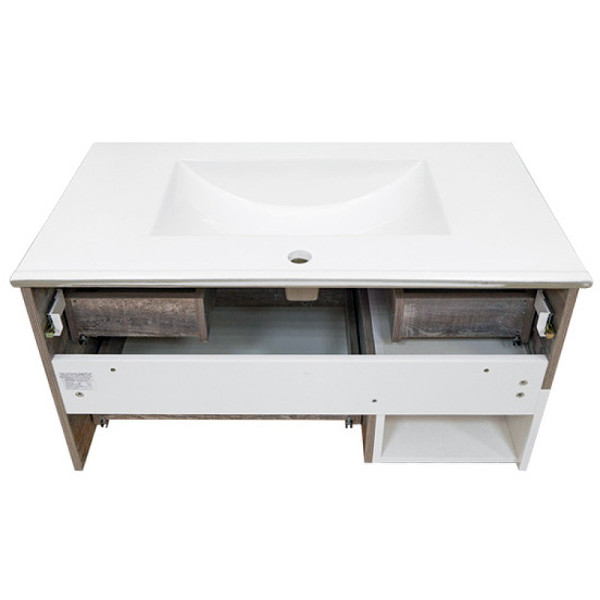 Тумба подвесная с раковиной Comforty Турин 900x465x500 дуб бежевый (00-00013940)