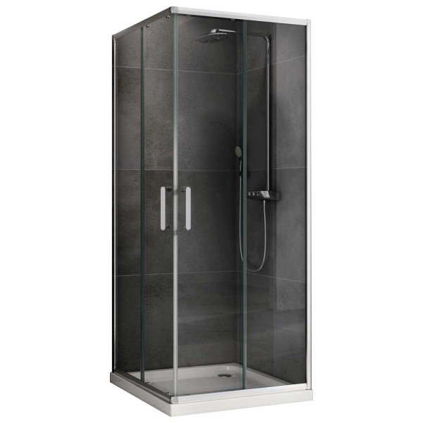 Душевой уголок Abber Schwarzer Diamant 100x100 стекло прозрачное, профиль профиль хром (AG021005)