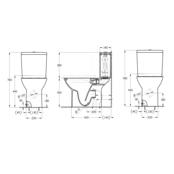 Унитаз напольный Roca Debba round (34299P00Y) Унитаз напольный Roca Debba round (34299P00Y)