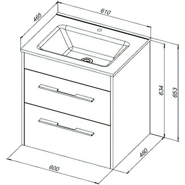 Тумба подвесная Aquanet Августа 60 (Flat) белый (00277507)